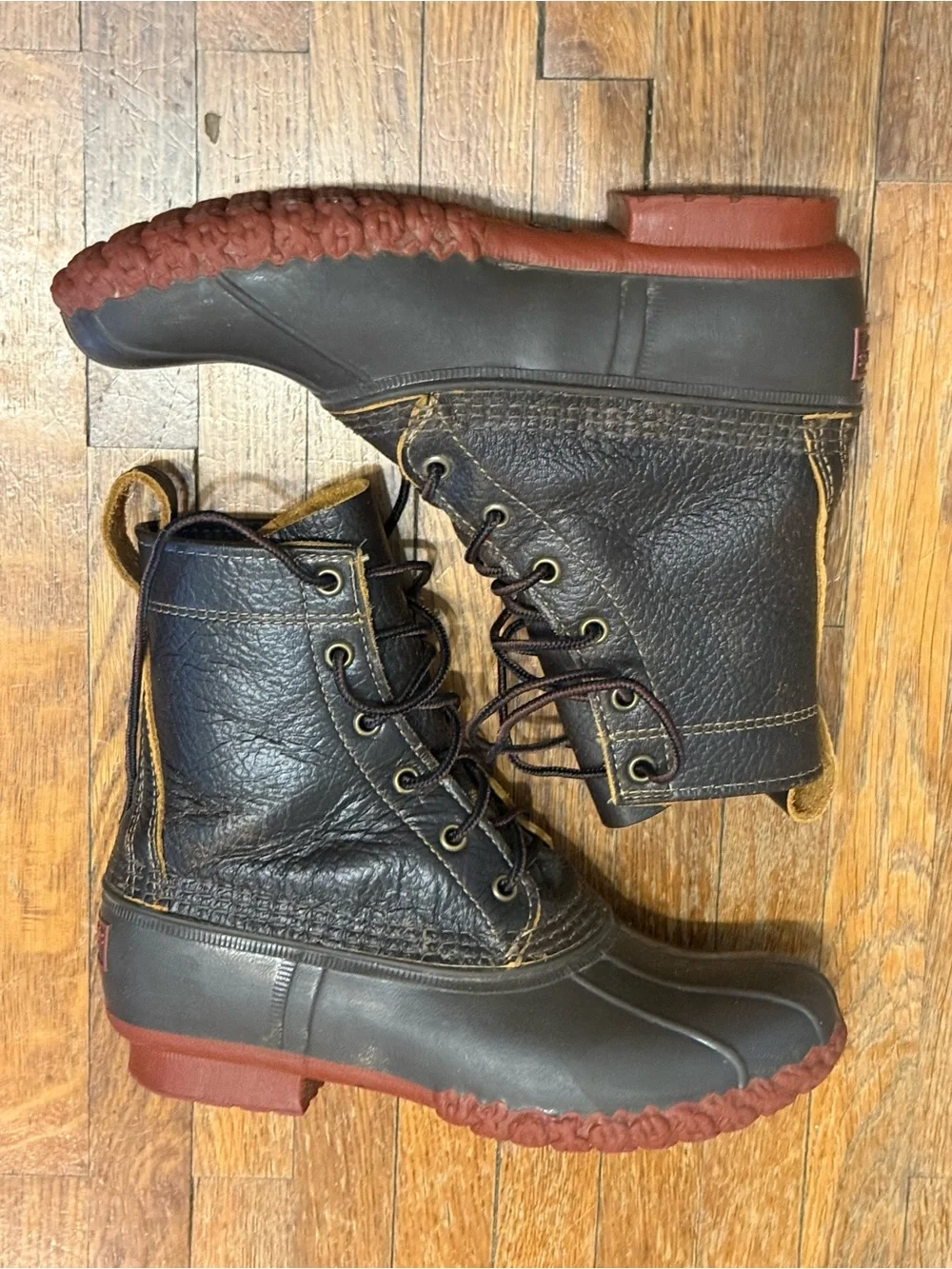 L.L. Bean Women’s Brown Bison Bean Duck Boots, size 7